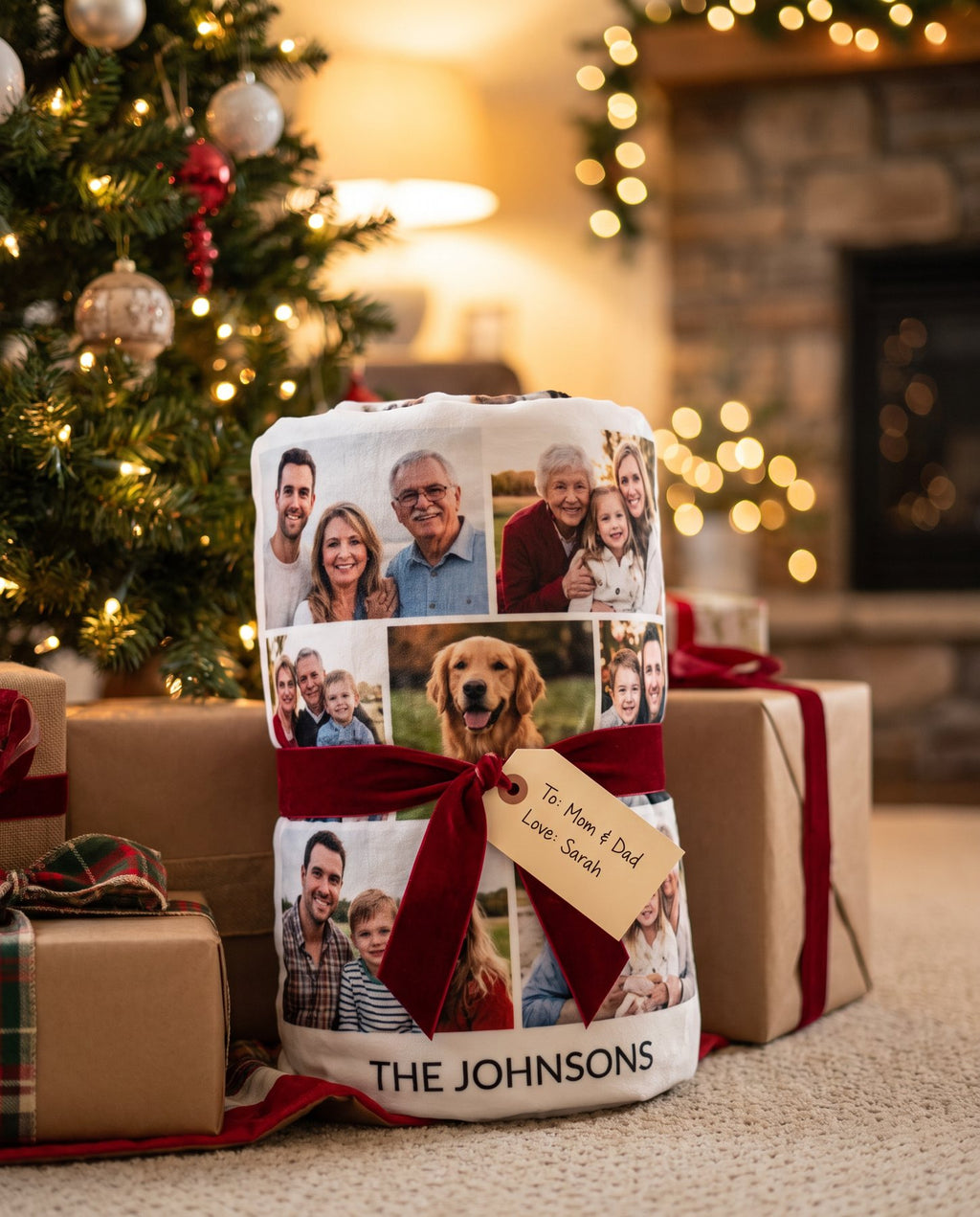 Family Photo Collage Blanket