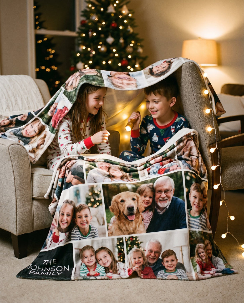 Family Photo Collage Blanket