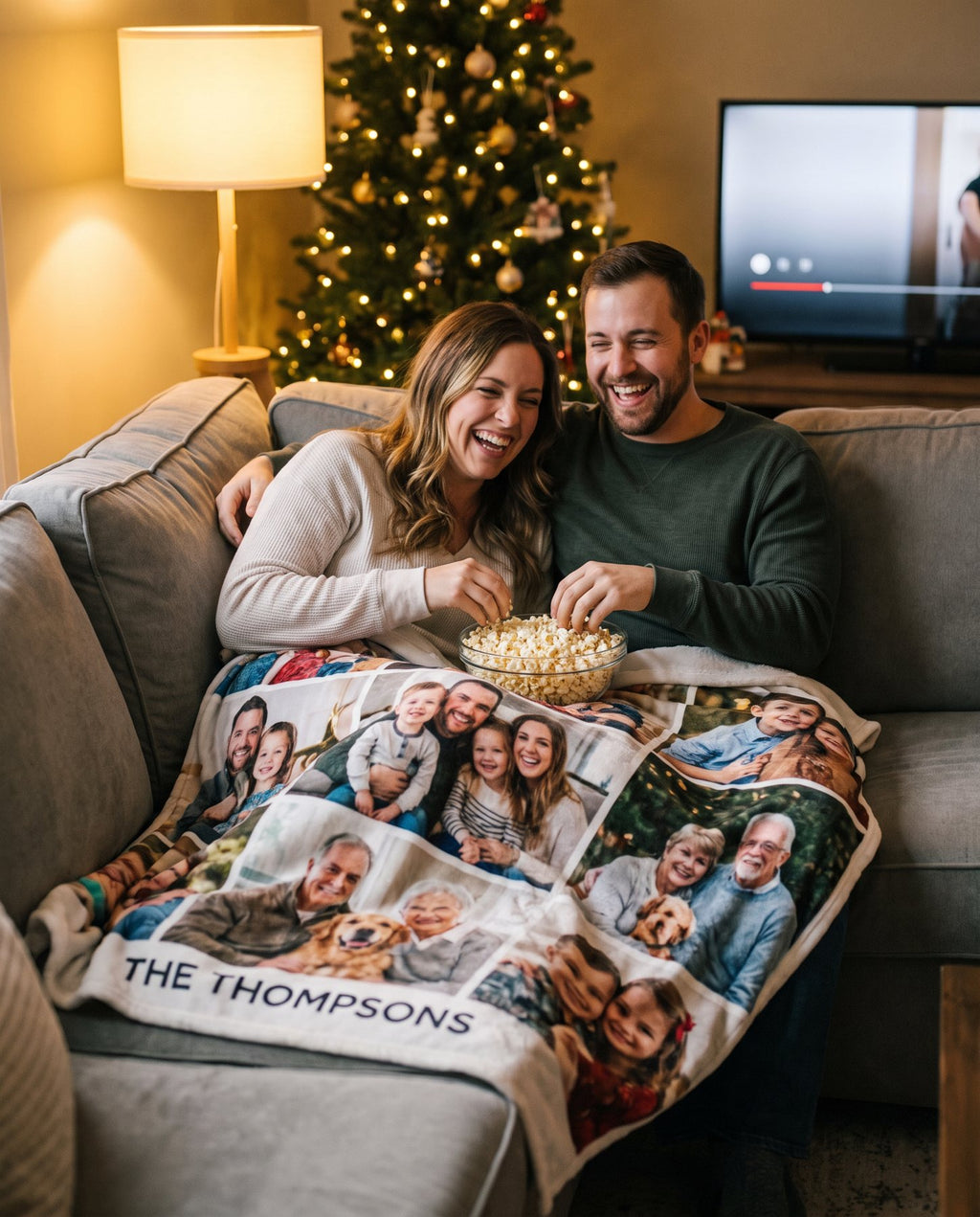 Family Photo Collage Blanket