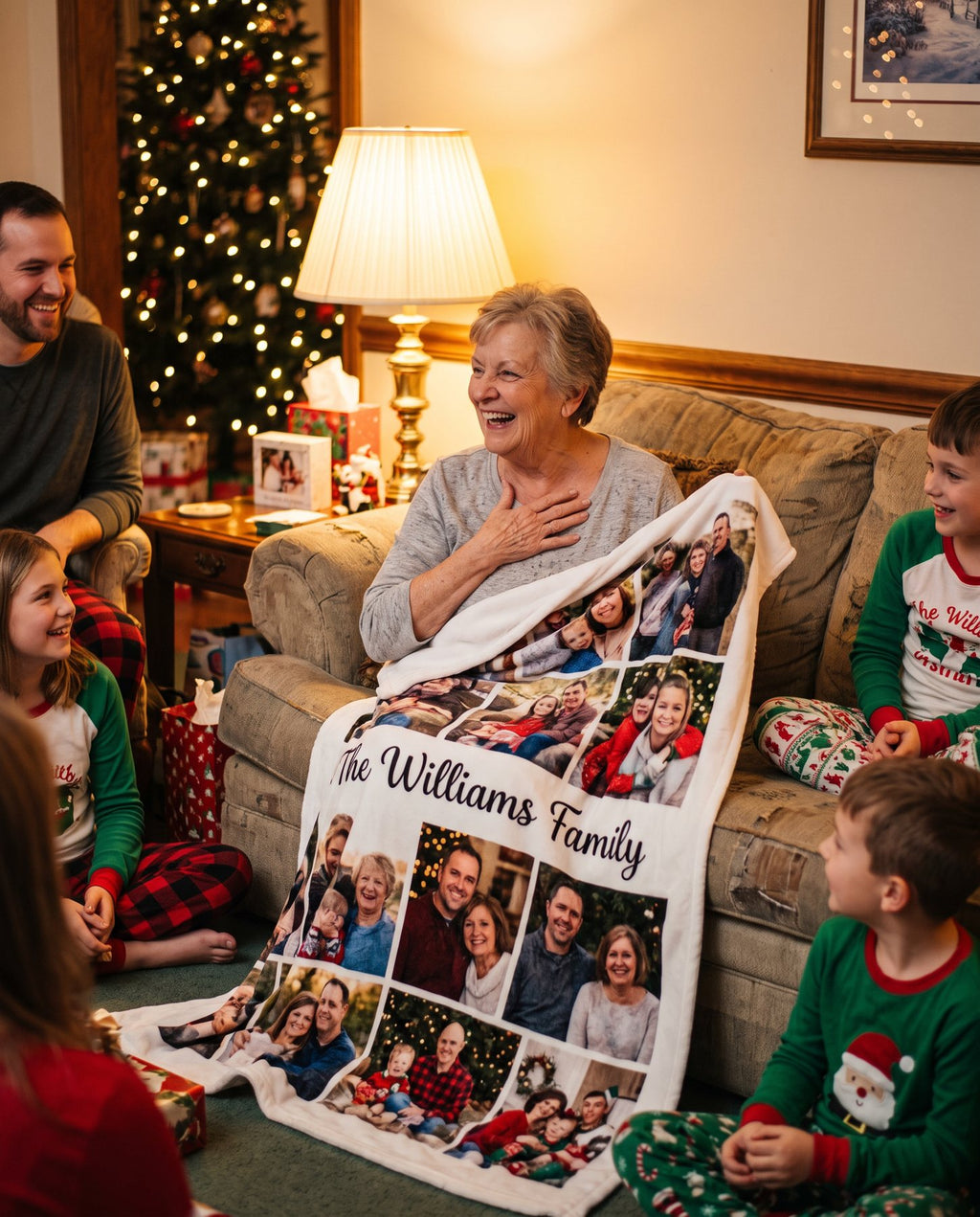 Family Photo Collage Blanket
